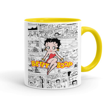 Betty Boop, Mug colored yellow, ceramic, 330ml