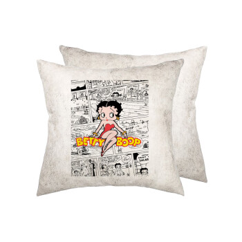 Betty Boop, Μαξιλάρι καναπέ Δερματίνη Γκρι 40x40cm με γέμισμα