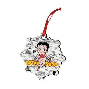 Betty Boop, Christmas ornament snowflake wooden 7.5cm