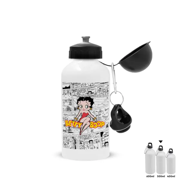 Betty Boop — Metal water bottle, White, aluminum 500ml