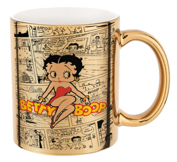 Betty Boop — Mug ceramic, gold mirror, 330ml