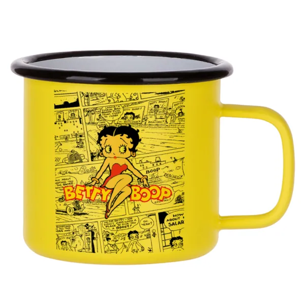 Betty Boop — Κούπα Μεταλλική εμαγιέ ΜΑΤ Κίτρινη 360ml
