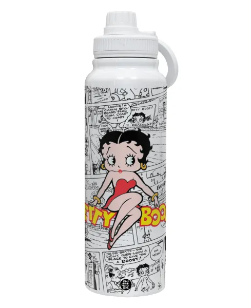 Betty Boop — 1L Stainless Steel Thermal Bottle with Phone Holder & Double Wall Insulation