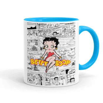 Betty Boop, Mug colored light blue, ceramic, 330ml