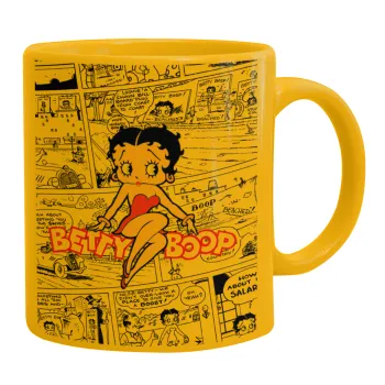 Betty Boop, Ceramic coffee mug yellow, 330ml