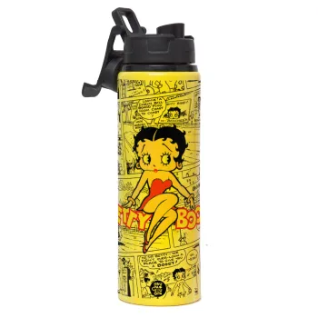 Betty Boop, Metallic water bottle with safety lid, 850ml aluminum