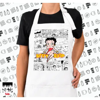 Betty Boop, Ποδιά μακριά Σεφ ολόσωμη με τσέπες white (ΕΝΗΛΙΚΩΝ)