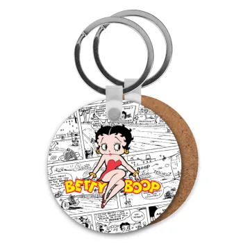Betty Boop, Μπρελόκ Ξύλινο στρογγυλό MDF Φ5cm