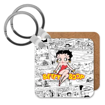 Betty Boop, Μπρελόκ Ξύλινο τετράγωνο MDF