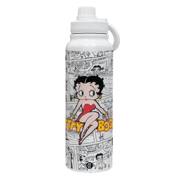 Betty Boop, Θερμός 1L Ανοξείδωτο με Βάση Κινητού & Διπλά Τοιχώματα