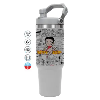 Betty Boop, ΓΚΡΙ χρώματος Θερμός Ανοξείδωτο 890ml (30oz) με χερούλι