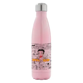 Betty Boop, Metal mug thermos Pink Iridiscent (Stainless steel), double wall, 500ml