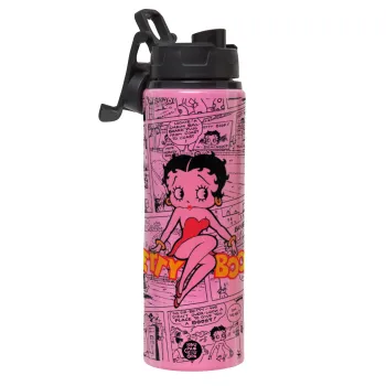 Betty Boop, Μεταλλικό παγούρι νερού με καπάκι ασφαλείας, αλουμινίου 850ml