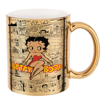 Betty Boop, Mug ceramic, gold mirror, 330ml