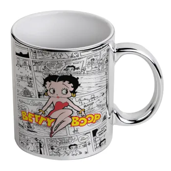 Betty Boop, Mug ceramic, silver mirror, 330ml
