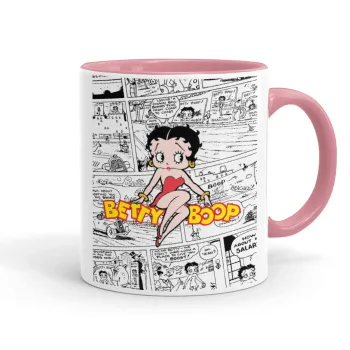 Betty Boop, Κούπα χρωματιστή ροζ, κεραμική, 330ml
