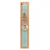Easter Set, wooden keychain & aromatic flat Easter candle (30cm) (TURQUOISE)