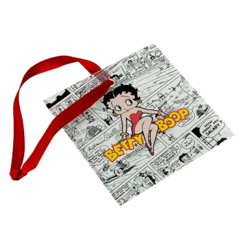 Betty Boop, Στολίδι Χριστουγεννιάτικο στολίδι γυάλινο τετράγωνο 9x9cm