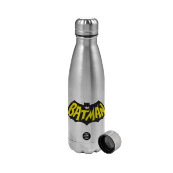 Batman classic logo, Μεταλλικό παγούρι νερού, ανοξείδωτο ατσάλι, 750ml