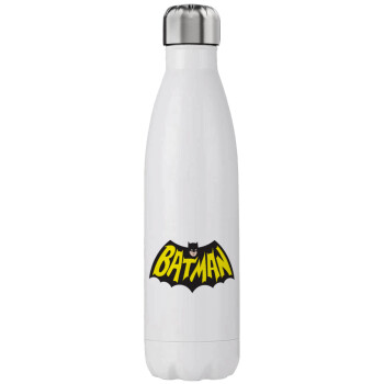 Batman classic logo, Μεταλλικό παγούρι θερμός (Stainless steel), διπλού τοιχώματος, 750ml