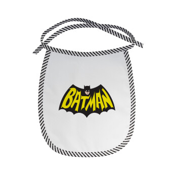 Batman classic logo, Σαλιάρα μωρού αλέκιαστη με κορδόνι Μαύρη