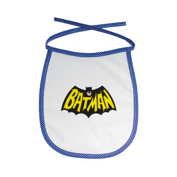 Batman classic logo, Σαλιάρα μωρού αλέκιαστη με κορδόνι Μπλε