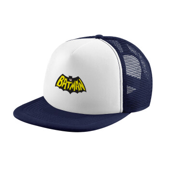 Batman classic logo, Καπέλο Soft Trucker με Δίχτυ Dark Blue/White 