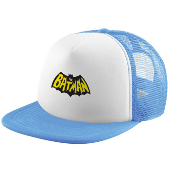 Batman classic logo, Καπέλο Soft Trucker με Δίχτυ Γαλάζιο/Λευκό