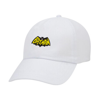 Batman classic logo, Καπέλο Ενηλίκων Baseball Λευκό 5-φύλλο (POLYESTER, ΕΝΗΛΙΚΩΝ, UNISEX, ONE SIZE)