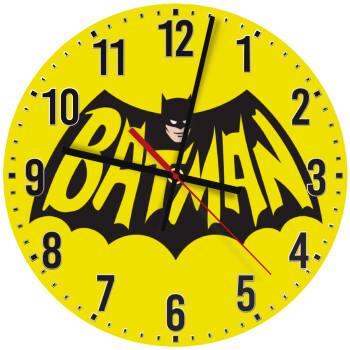 Batman classic logo, Ρολόι τοίχου ξύλινο (30cm)