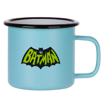 Batman classic logo, Κούπα Μεταλλική εμαγιέ ΜΑΤ σιέλ 360ml