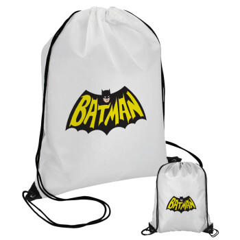 Batman classic logo, Τσάντα πουγκί με μαύρα κορδόνια (1 τεμάχιο)