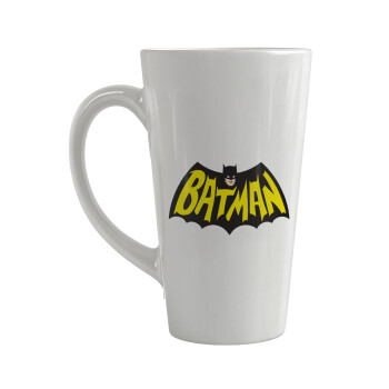 Batman classic logo, Κούπα κωνική Latte Μεγάλη, κεραμική, 450ml