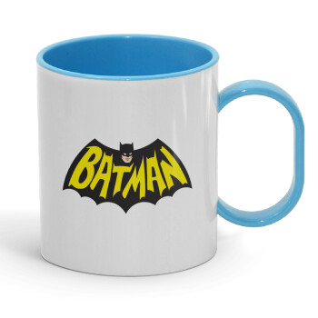 Batman classic logo, Κούπα (πλαστική) (BPA-FREE) Polymer Μπλε για παιδιά, 330ml