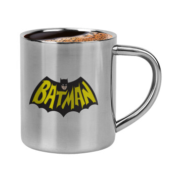 Batman classic logo, Κουπάκι μεταλλικό διπλού τοιχώματος για espresso (220ml)