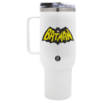 Batman classic logo, Mega Stainless steel Tumbler with lid, double wall 1,2L