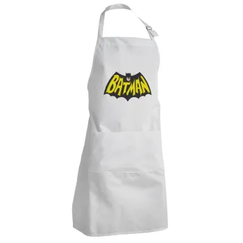 Batman classic logo, Adult Chef Apron (with sliders and 2 pockets)