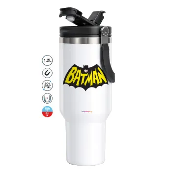 Batman classic logo, Mega Tumbler με καπάκι, διπλού τοιχώματος (θερμό) 1,2L