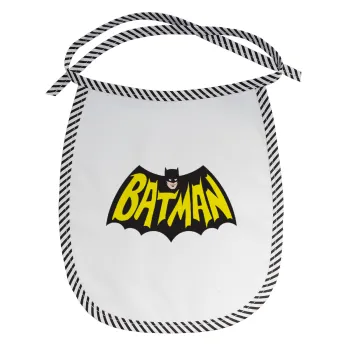 Batman classic logo, Σαλιάρα μωρού αλέκιαστη με κορδόνι Μαύρη