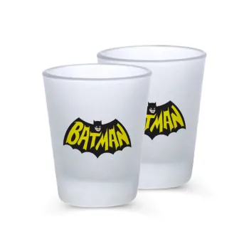 Batman classic logo, Σφηνοπότηρα γυάλινα 45ml του πάγου (2 τεμάχια)