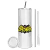 Tumbler ποτήρι θερμό από ανοξείδωτο ατσάλι 600ml, με μεταλλικό καλαμάκι & βούρτσα καθαρισμού