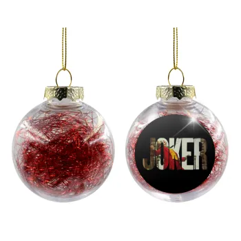 Joker, Transparent Christmas tree ball ornament with red filling 8cm