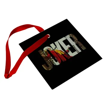 Joker, Christmas ornament, glass square ornament 9x9cm