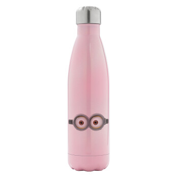 Minions, Μεταλλικό παγούρι θερμός Ροζ Ιριδίζον (Stainless steel), διπλού τοιχώματος, 500ml