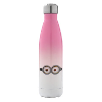 Minions, Metal mug thermos Pink/White (Stainless steel), double wall, 500ml