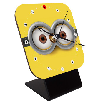 Minions, Επιτραπέζιο ρολόι ξύλινο με δείκτες (10cm)