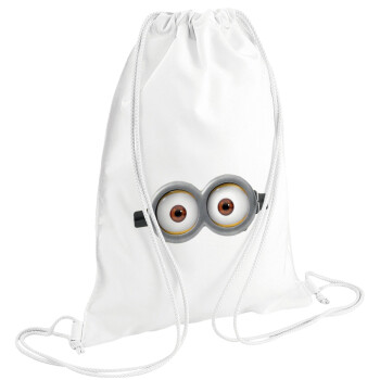 Minions, Τσάντα πλάτης πουγκί GYMBAG λευκή (28x40cm)