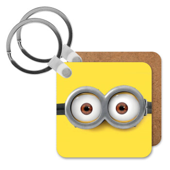 Minions, Μπρελόκ Ξύλινο τετράγωνο MDF