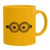 Ceramic coffee mug yellow, 330ml