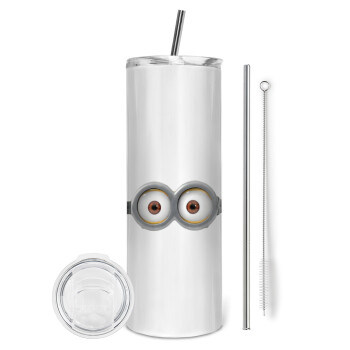Minions, Tumbler stainless steel 600ml, with metal straw & cleaning brush